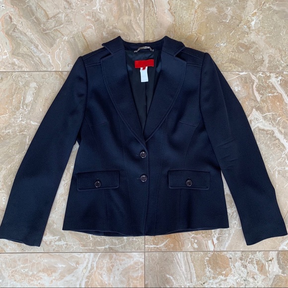 Les Copains Navy Wool Skirt Suit - Picture 6 of 8